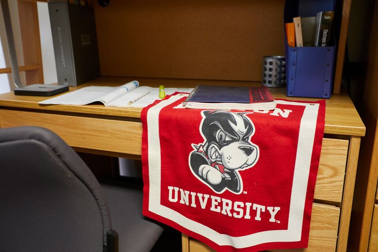 photo of a students work desk